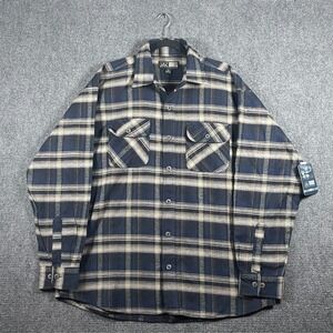 NWT Canyon Guide Outfitters Flannel Shirt Jacket Blue Plaid Mens Size XL #3260